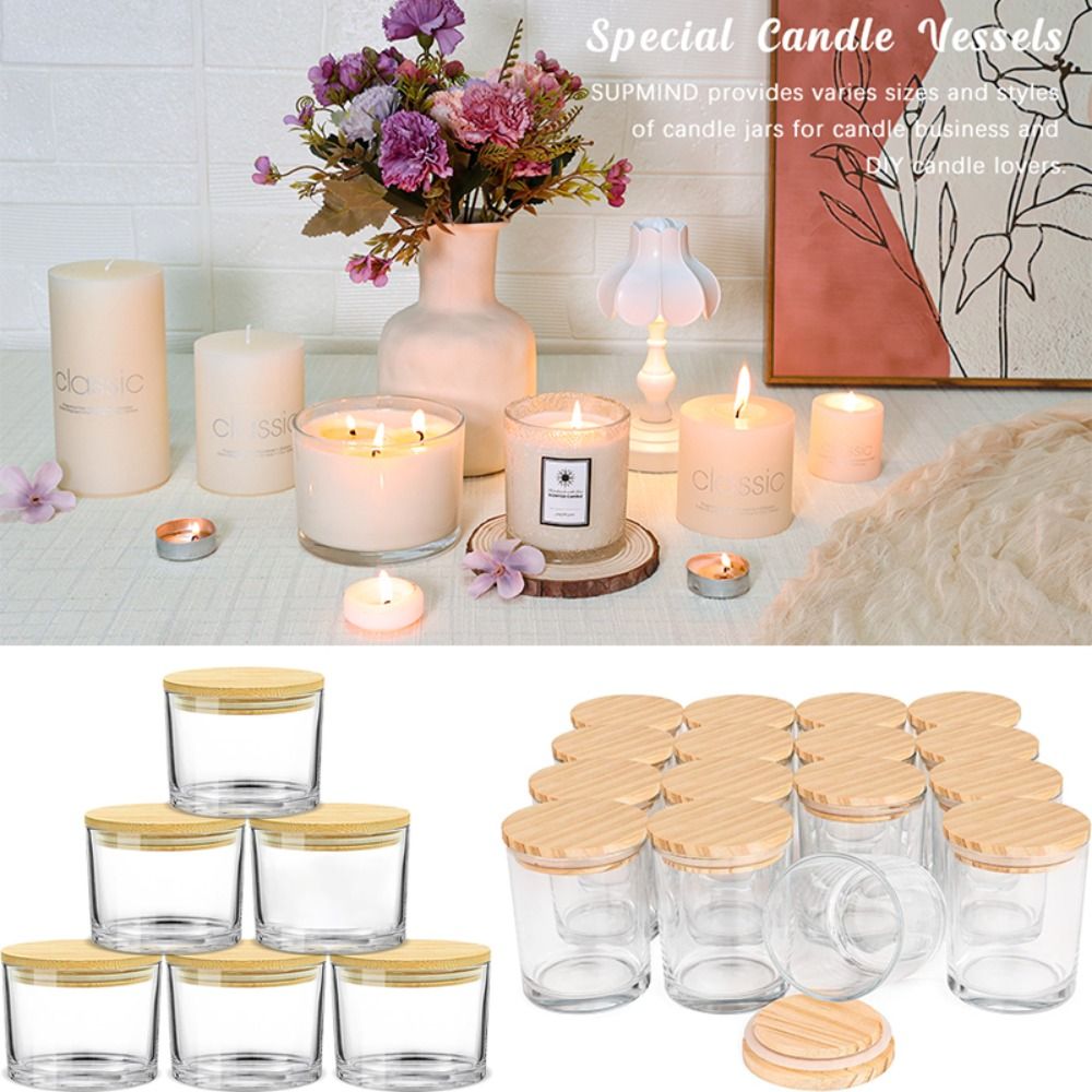 Candle Making Glass Jars - Bocaux à bougies en verre transparent,