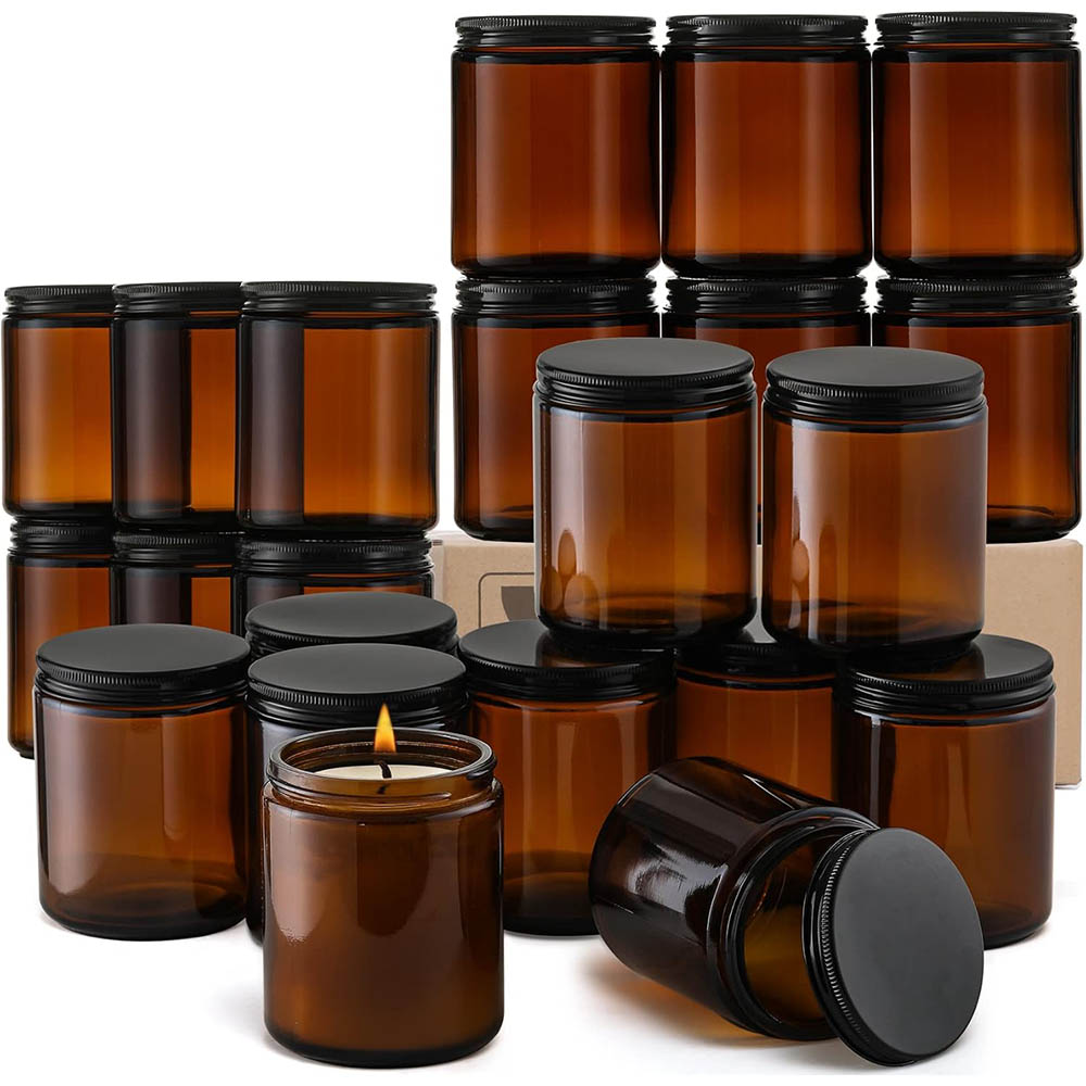 Candle Making Glass Jars - Bocaux en verre ambré de 8