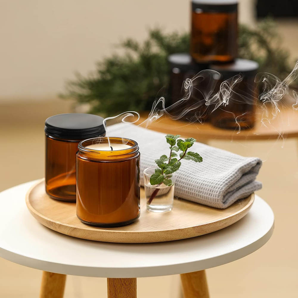 Bocaux en verre ambré de 8 oz  - Candle Making Glass Jars avis et prix
